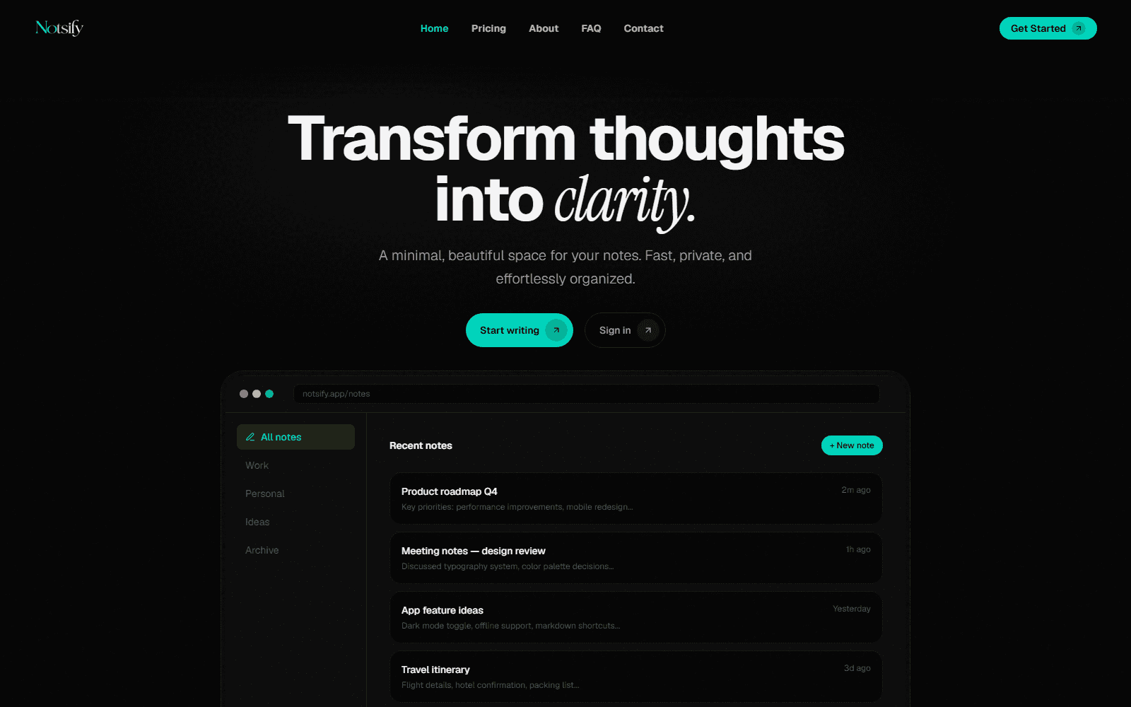 Notsify — Notes & Productivity project by Numan Nadeem